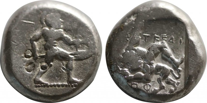 PAMPHYLIA. Aspendos. Stater (Circa 465-430 BC).
Obv: Warrior advancing right, ho...