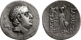 KINGS OF CAPPADOCIA. Ariobarzanes I Philoromaios (96-63 BC). Drachm. Mint D (Ariaratheia). Dated RY 14 (82/1 BC).
Obv: Diademed head right.
Rev: ΒΑΣΙΛ...