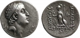 KINGS OF CAPPADOCIA. Ariobarzanes I Philoromaeus (96-66/3 BC). AR drachm. Eusebeia under Mount Argaeus, dated Year 14 (82/1 BC). Diademed head of Ario...