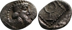 IONIA . Magnesia Ad Meandrum. Themistocles. obol. Around 459 BC: Obv: Bearded head of Hephaestus with cap a. Rev: Laurel wreath to the right, behind Θ...