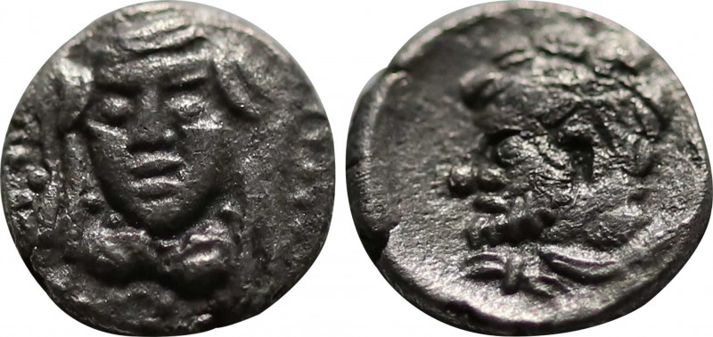 CILICIA. Trihemitartemorion. (4th century BC). Obol.
Obv: Veiled and draped bust...