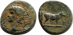 MACEDON. Philippi. Claudius (41-54). Ae.
Obv: TI CLAV AVG.
Bare head left.
Rev: Two priests plowing right.
RPC I 1660; SNG France 1458.
Condition: Goo...
