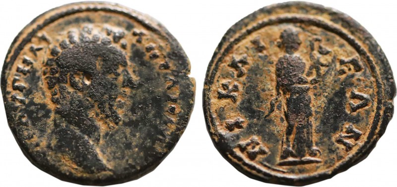 Marcus Aurelius (161-180). Bithynia, Nicaea. Ae. Obv: Laureate head. Rev: Hygiei...