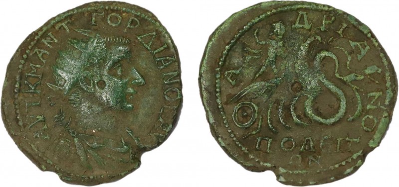 THRACE, Hadrianopolis. Gordian III. AD 238-244. Ae. Rev: Radiate, draped, and cu...