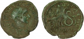 THRACE, Hadrianopolis. Gordian III. AD 238-244. Ae. Rev: Radiate, draped, and cuirassed bust right / Demeter holding two torches in car drawn right by...