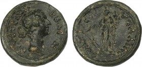 THRACE. Pautalia. Faustina II (Augusta, 147-175). Ae.
Obv: ΦΑVСΤΕΙΝΑ СΕΒΑСΤΗ.
Draped bust right.
Rev: ΟVΛΠΙΑС ΠΑVΤΑΛΙΑС.
Tyche standing left, holding ...