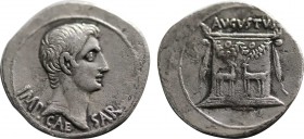AUGUSTUS (27 BC-14 AD). Cistophorus. Ephesus.
Obv: IMP CAESAR.
Bare head right.
Rev: AVGVSTVS.
Garlanded altar decorated with two inward-facing stags....
