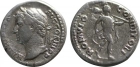 HADRIAN (117-138). Denarius. Rome. Obv: HADRIANVS AVG COS III P P. Laureate head left. Rev: ROMVLO CONDITORI. Romulus advancing right, holding trophy ...