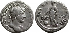 HADRIAN (117-138). Denarius. Rome.
Obv: IMP CAESAR TRAIAN HADRIANVS AVG.
Laureate head right, with slight drapery.
Rev: P M TR P COS III / PRO - AVG.
...