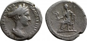 SABINA (Augusta, 128-137). Denarius. Rome. Obv: SABINA AVGVSTA HADRIANI AVG P P. Draped bust right. Rev: Vesta seated left on throne, holding sceptre ...
