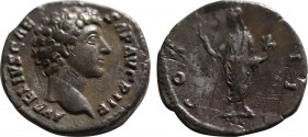 MARCUS AURELIUS (Caesar, 139-161). Denarius. Rome.
Obv: AVRELIVS CAESAR AVG PII F.
Bare head right, wearing slight beard.
Rev: COS II.
Honos standing ...