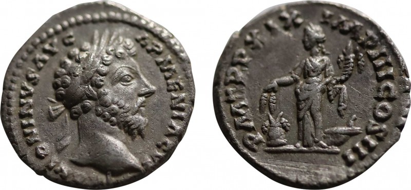 Marcus Aurelius (AD 161-180). denarius (165-166).Obv: M ANTONINVS AVG ARMENIACVS...