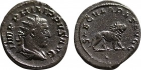 PHILIP I 'THE ARAB' (244-249). Antoninianus. Rome. Saecular Games/1000th Anniversary of Rome issue.
Obv: IMP PHILIPPVS AVG.
Radiate, draped and cuiras...