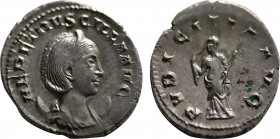 HERENNIA ETRUSCILLA (249-251). Antoninianus. Rome.
Obv: HER ETRVSCILLA AVG.
Draped, diademed bust right, set on crescent.
Rev: PVDICITIA AVG.
Pudiciti...