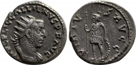 GALLIENUS (253-268). Antoninianus. Rome.
Obv: IMP C P LIC GALLIENVS P F AVG.
Radiate and cuirassed bust right.
Rev: VIRTVS AVGG.
Virtus standing left,...