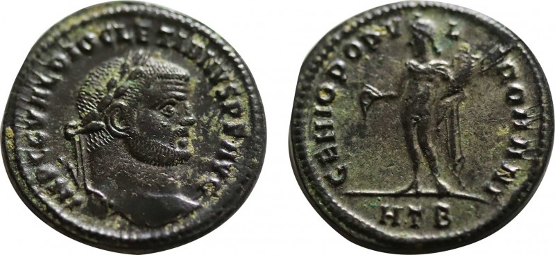 DIOCLETIAN (284-305). Follis. Heraclea.
Obv: IMP C C VAL DIOCLETIANVS P F AVG.
L...