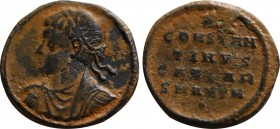 CONSTANTINE II (Caesar, 316-337). Follis. Antioch.
Obv: Laureate, draped and cuirassed bust right.
Rev: CONSTANTINVS CAESAR / (star) SMANTN / •.
Legen...