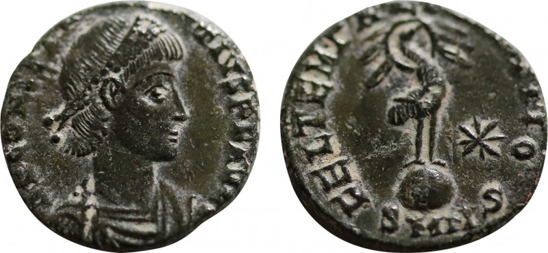 CONSTANTIUS II (337-361). Follis. Nicomedia.
Obv: D N CONSTANTIVS P F AVG.
Diade...