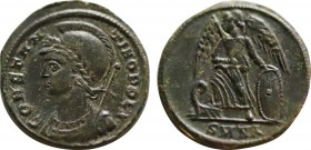 ANONYMOUS. City Commemoratives (330-354). Ae. Nicomedia.
Obv: CONSTANTINOPOLIS.
Laureate, helmeted and mantled bust left, with sceptre over shoulder.
...