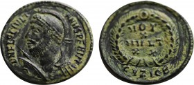 JULIAN II APOSTATA (361-363). Ae. Cyzicus.
Obv: D N FL CL IVLIANVS P F AVG.
Helmeted, diademed and cuirassed bust left, holding shield and spear.
Rev:...