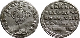 NICEPHORUS II PHOCAS (963-969). Miliaresion. Constantinople.
Obv: + IҺSЧS XRISTЧS ҺICA ✷.
Cross crosslet set upon globus above two steps; in central m...