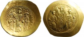 ROMANUS IV DIOGENES with EUDOCIA, MICHAEL VII, CONSTANTIUS and ANDRONICUS (1068-1071). GOLD Histamenon Nomisma. Constantinople.
Obv: IC - XC.
Christ s...