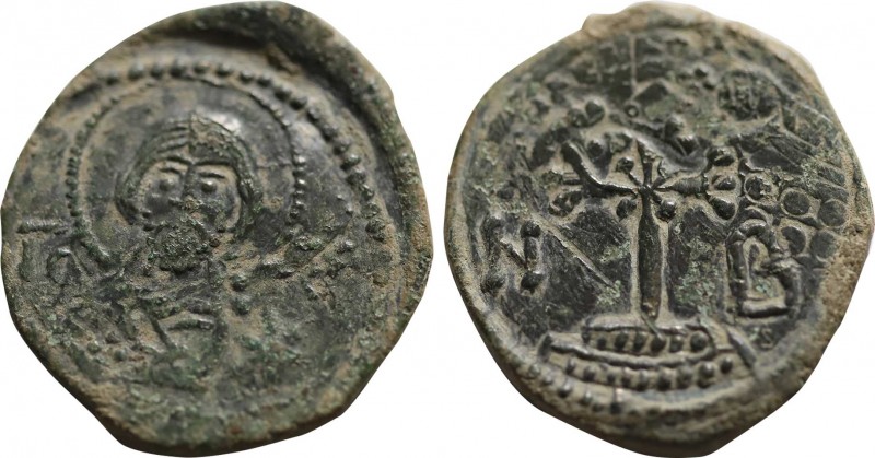 NICEPHORUS BASILACIUS (Usurper, 1078). Follis. Thessalonica.
Obv: IC - XC.
Fac...
