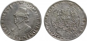 GERMANY. Mecklenburg. Johann Albrecht I (1547-1576). Taler (1549). Gadebusch.
Obv: DOMINE NE DA INIMICIS VERBI TVI LET.
Armored bust left, wearing tal...