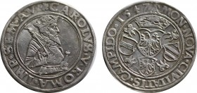 GERMANY.Kempten.Taler 1547. Obv: * CAROLVS: V: ROMA: IMPER: SEMPER: AVG. With hip picture and title of Emperor Karl V. Bernhart - cf. 114ff, Nau-, Dav...