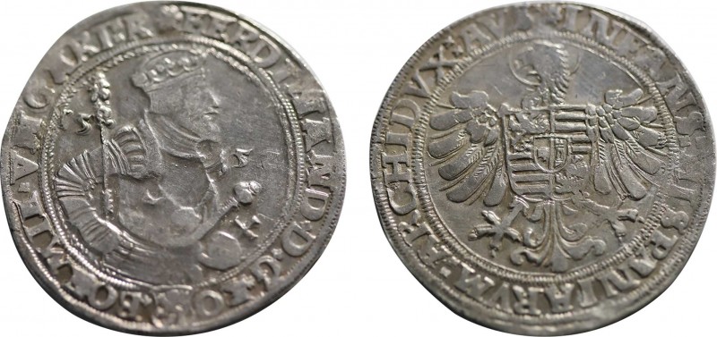 GERMANY. FERDINAND I (1526-1564)
Kuttenberg.
Taler 1552. Bearded hip image betwe...