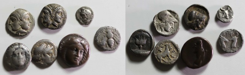 7 Greek Silver Coins.