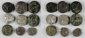 9 Greek Coin Lot.