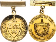 Ausländische Ausgaben. 
Kuba. 
Innenministerium. Medaille "30 Jahre Departamento de Seguridad del Estado (Abteilung für Staatssicherheit) 1989, Bunt...