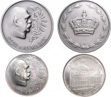 Deutsche Medaillen. 
Personenmedaillen. 
Bismarck, Otto v. (1815-1898). Zwei Med. 1971, 100 J. Reichsgründung, unsign., Silber bzw. versilb., 26 u. ...