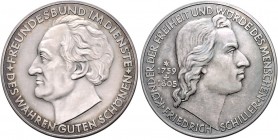 Deutsche Medaillen. 
Personenmedaillen. 
Schiller, Friedrich v. (1759-1805). Silbermed. o.J. (1959), von C. A. Holl bei Staatl. Münze Stuttgart, 200...