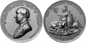 Deutsche Medaillen. 
Anhalt-Dessau. 
Leopold Friedrich Franz 1751-1817. Eisengussmed. 1801, von F. Loos und J. V. Döll, auf sein 50-jähr. Regierungs...