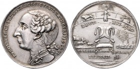 Deutsche Medaillen. 
Anklam. 
Silbermed. o.J. (vor 1766), unsign., auf Paschen (Paul) Ritter u. Edler von Cossen (1714 Anklam, 1805 Jersbek/Holstein...