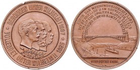 Deutsche Medaillen. 
Deutsches Reich. 
Bronzemed. 1895 v. Mayer & Wilhelm, Eröffnung des Nord-Ostsee-Kanals, die Brb. Wilhelms II., Friedrichs III. ...