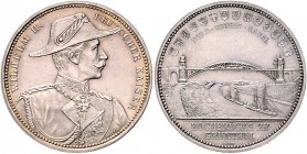 Deutsche Medaillen. 
Deutsches Reich. 
Silbermed. o.J. (1895), v. Lauer, Eröffnung des Nord-Ostsee-Kanals, Brb. Kaiser Wilhelms II. in Admiralsunifo...