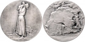 Jugendstil (Art nouveau)-Medaillen. 
Frankreich. Silbermed. 1904, v. Pierre Victor Dautel (1873-1951), "Esp\'e9rance" ("Guter Hoffnung"), Mutter lieb...