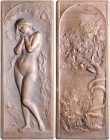 Jugendstil (Art nouveau)-Medaillen. 
Frankreich. Bronzeplakette o.J. (1910), v. Frederic Vernon, "Eve", Eva unter Bogen aus Apfelzweigen/Schlange umw...