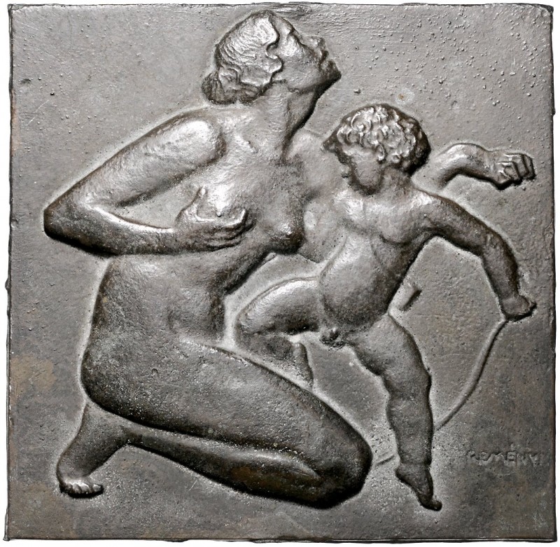 Varia. 
Einseit. Bronzegussplakette o.J., von József Reményi (1887 Kaschau/Kosi...