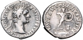 Römische Münzen. 
Kaiserzeit. 
Domitian 69-96. Denar, 2,94 g, belorb. Bü. re./Minerva n. re. auf Prora stehend, zu ihren Füßen Eule. Kamp.&nbsp;24.7...