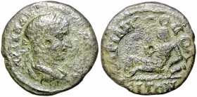 Römische Münzen. 
Kolonien und Provinzen. 
Thrakia/Hadrianopolis, Gordian III., 238-244. AE 26, 7,98 g, belorb., drap. Panzerbüste re./lagernder Flu...
