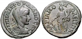 Römische Münzen. 
Kolonien und Provinzen. 
Thrakia/Hadrianopolis, Gordian III., 238-244. AE 28, 13,14 g, belorb., drap. Panzerbüste re./Nemesis mit ...