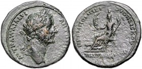 Römische Münzen. 
Kolonien und Provinzen. 
Thrakia/Pautalia, Antoninus Pius, 138-161. AE 32, 20,18 g, belorb., drap. u. gepanz. Bü. re./Stadtgöttin ...