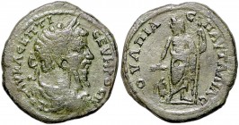 Römische Münzen. 
Kolonien und Provinzen. 
Thrakia/Plautalia, Septimius Severus, 193-211. AE 30, 12,32 g, belorb., drap. u. gepanz. Bü. re./Serapis ...