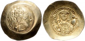 Byzantinische Münzen. 
Michael VII. Ducas, 1071-1078. Histamenon, GOLD, 4,43 g, Mzst. Constantinopel, Christusbüste v. v. mit Kreuznimbus, 4 mal 3 Pu...