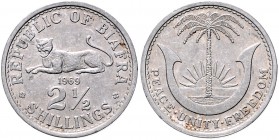 Biafra (Ostnigeria). 
Republik 1967-1970. 2 1/2 Shillings 1969, Aluminium. Schön&nbsp;4, KM&nbsp;4. R. 

ss-vz