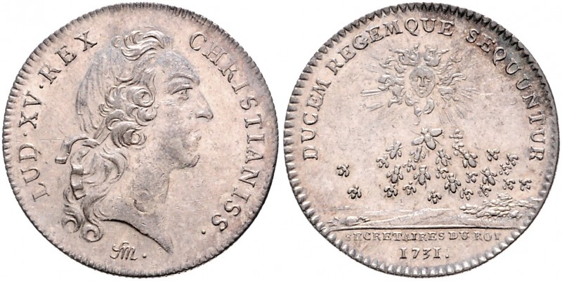 Frankreich-Jetons. 
Ludwig XV. (1715-171774). Silberjeton 1731, von F. Marteau,...